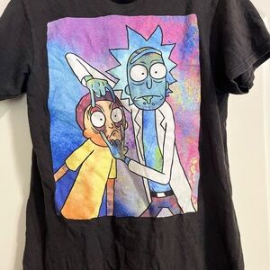 EUC Rick and Morty Black Graphic Tee Size Small